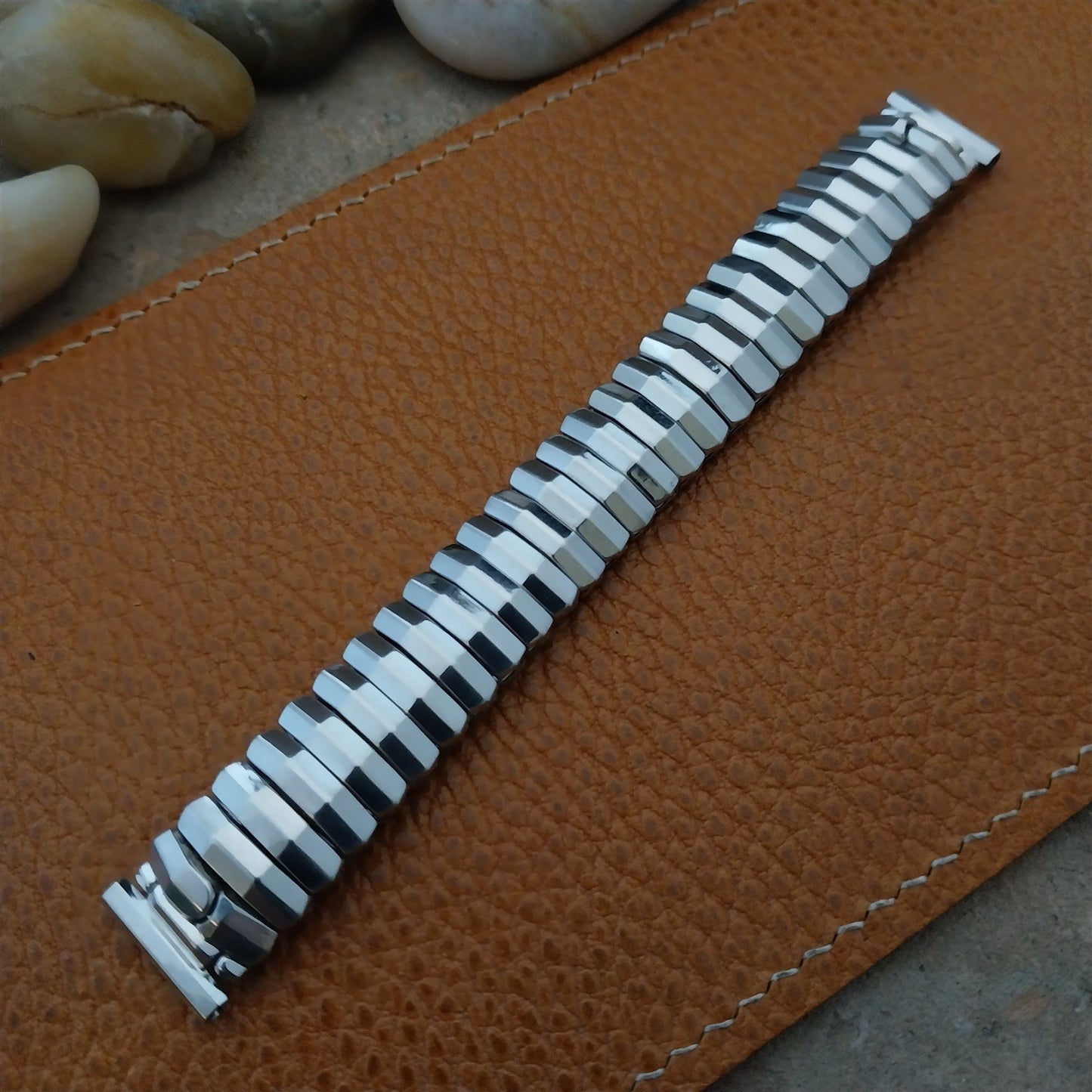 Vintage 5/8" Bulova White Gold-Filled Unused 1950s Classic Stretch Watch Band