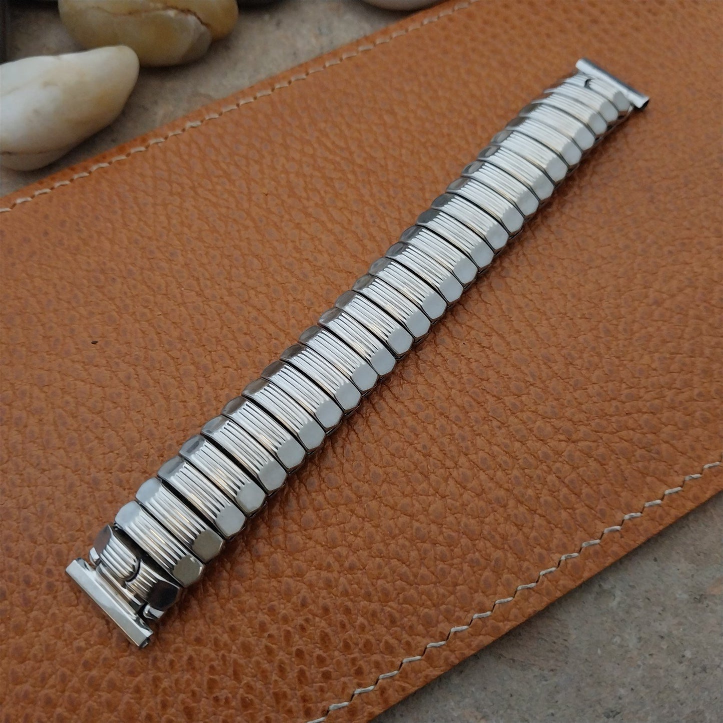 Vintage 5/8" Bulova White Gold-Filled Unused 1950s Classic Stretch Watch Band