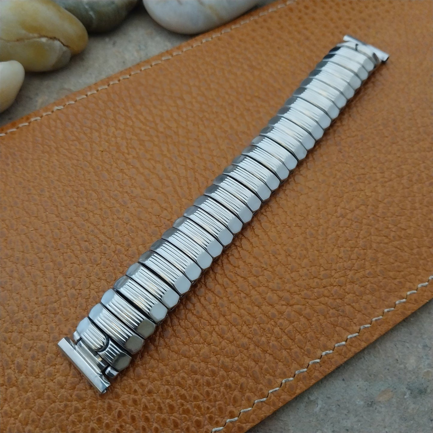 Vintage 5/8" Bulova White Gold-Filled Unused 1950s Classic Stretch Watch Band
