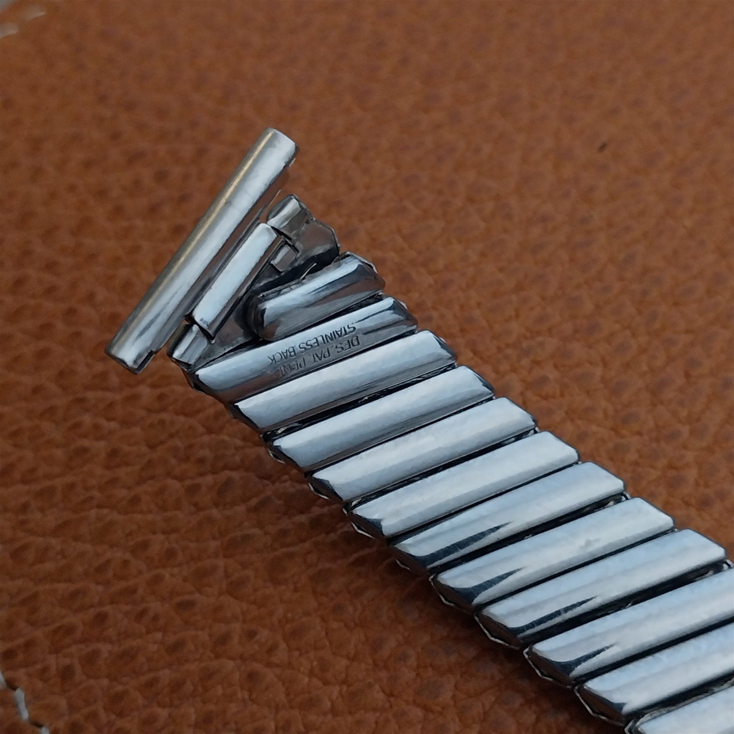 Vintage 19mm 16mm Bulova White Gold-Fill Unused 1950s Classic Stretch Watch Band