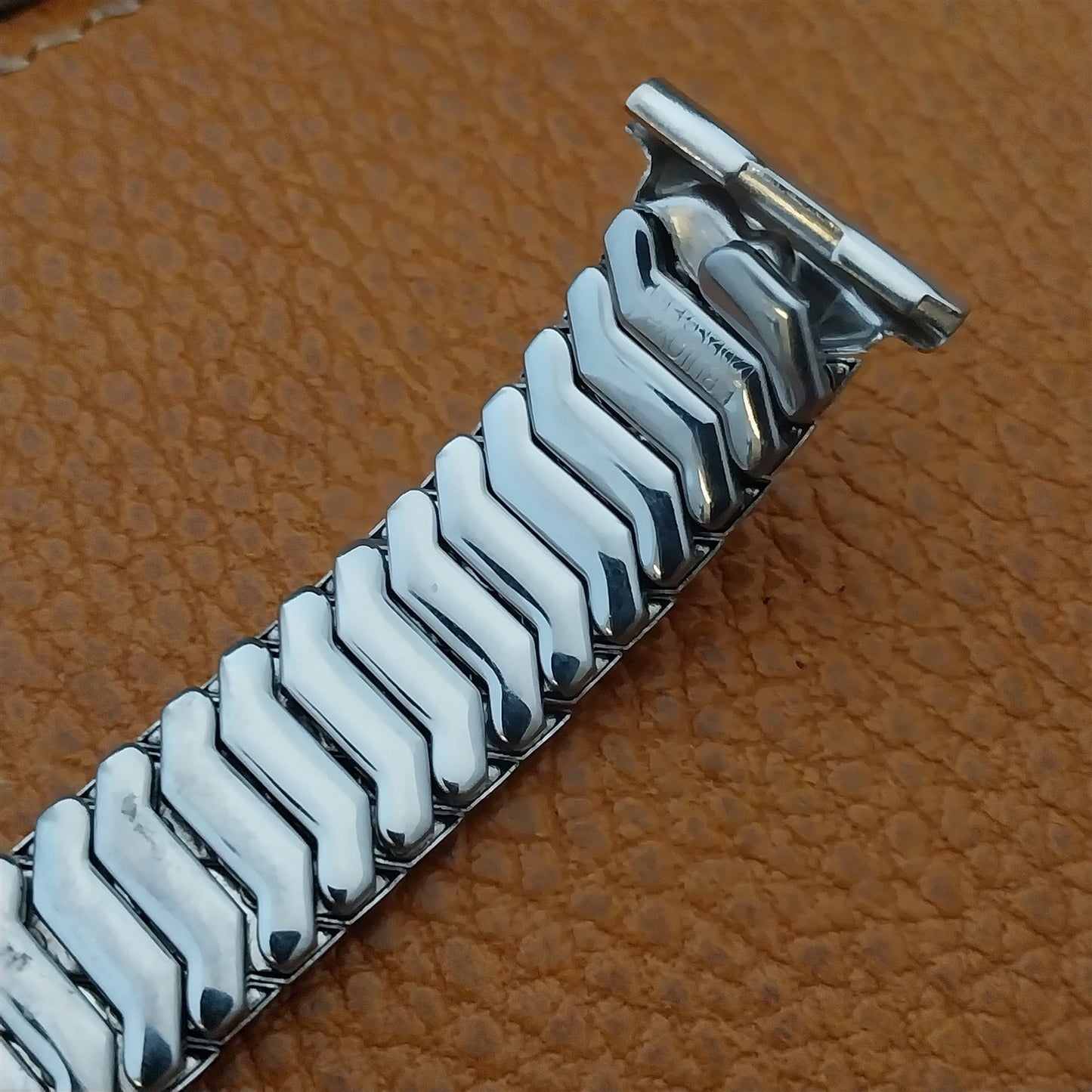 Vintage 19mm 15mm Bulova White Gold-Fill Unused 1951 Classic Stretch Watch Band