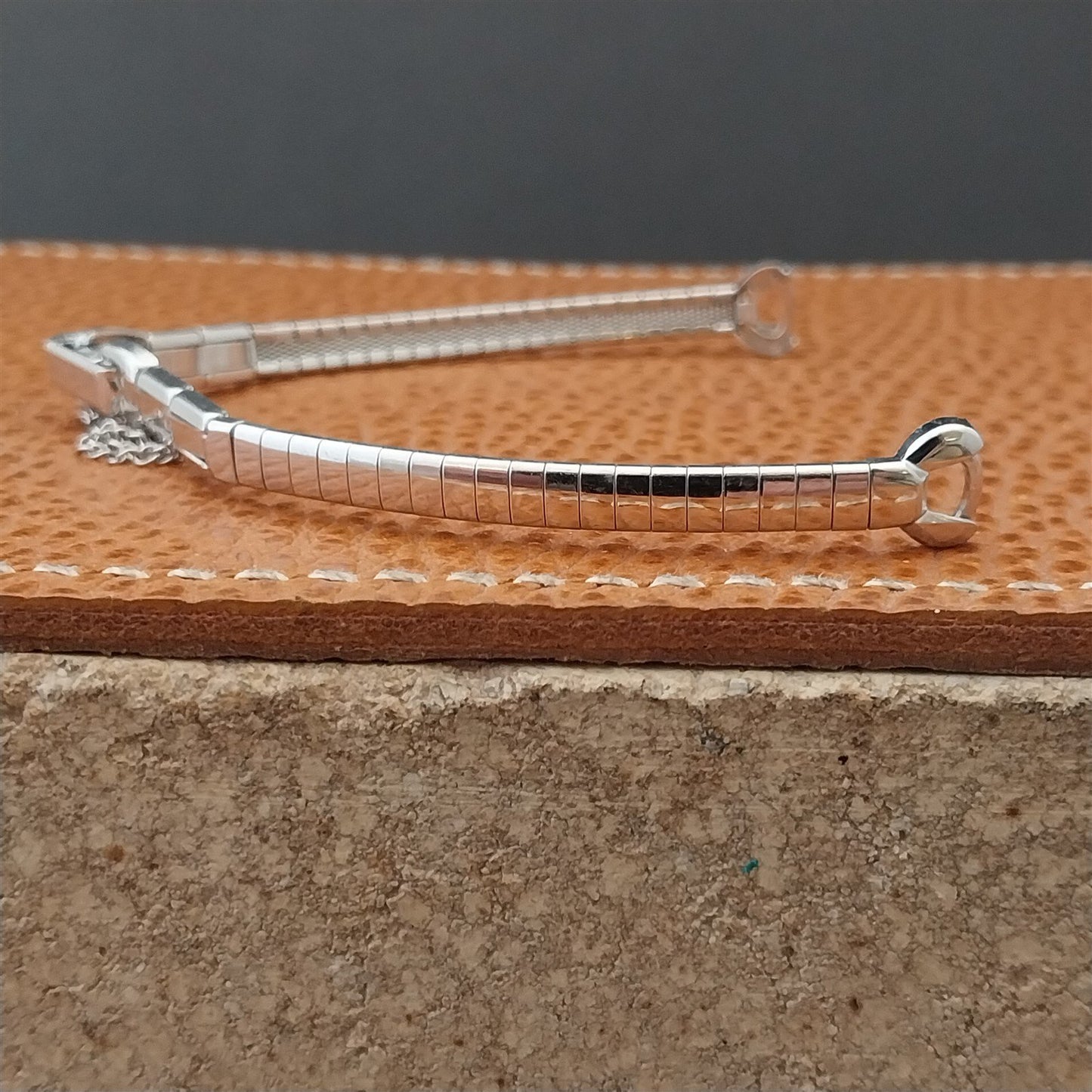 1960s Ladies White Gold-Filled Speidel Silk-N-Soft Unused Cocktail Watch Band