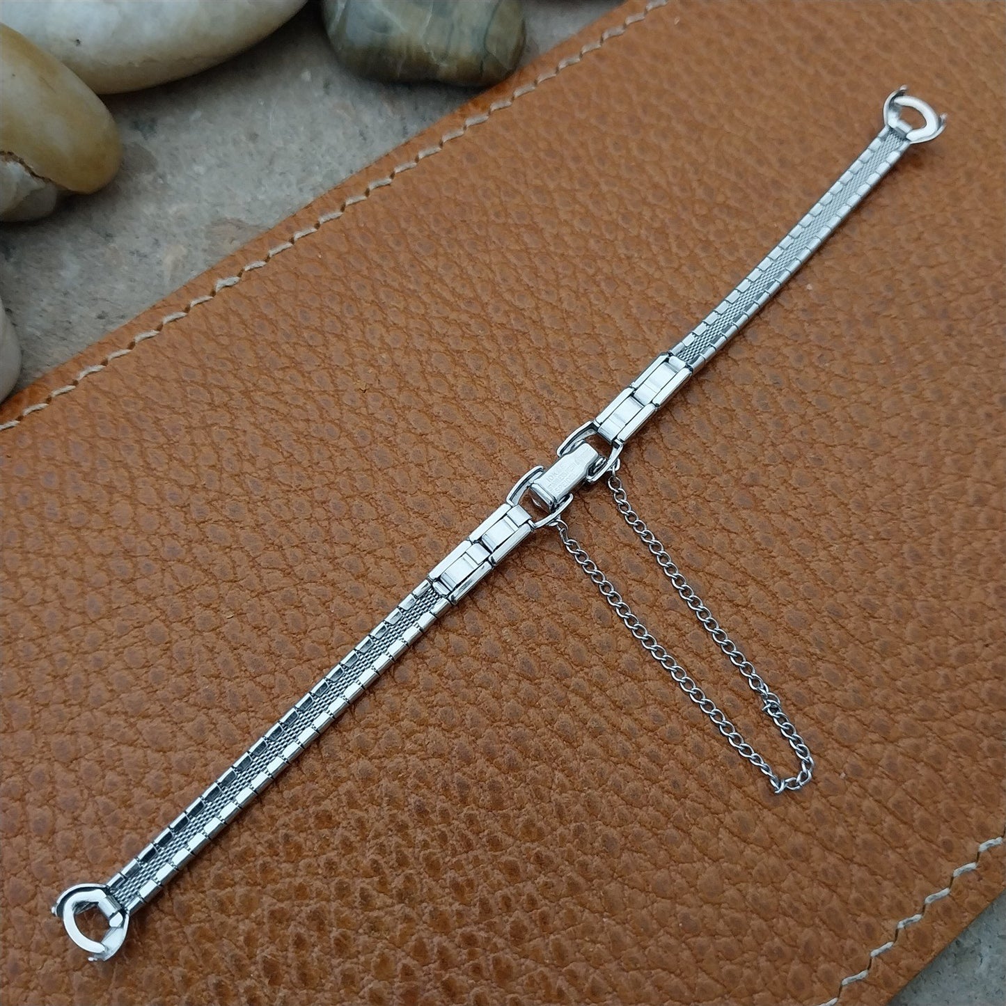 1960s Ladies White Gold-Filled Speidel Silk-N-Soft Unused Cocktail Watch Band