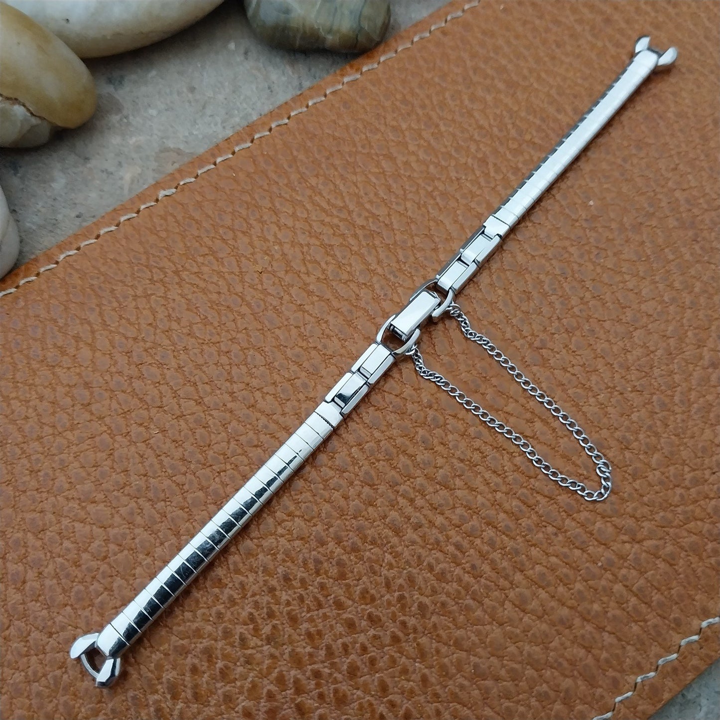 1960s Ladies White Gold-Filled Speidel Silk-N-Soft Unused Cocktail Watch Band