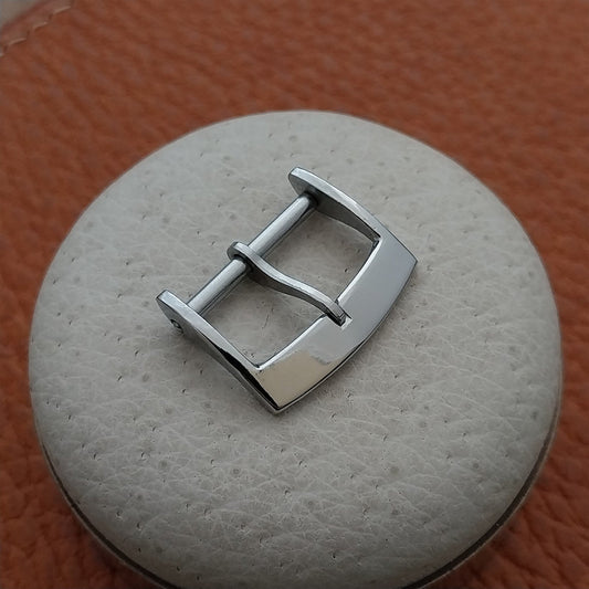 Vintage 16mm Swiss Silver-Tone Classic 1960s Unused Watch Strap Buckle