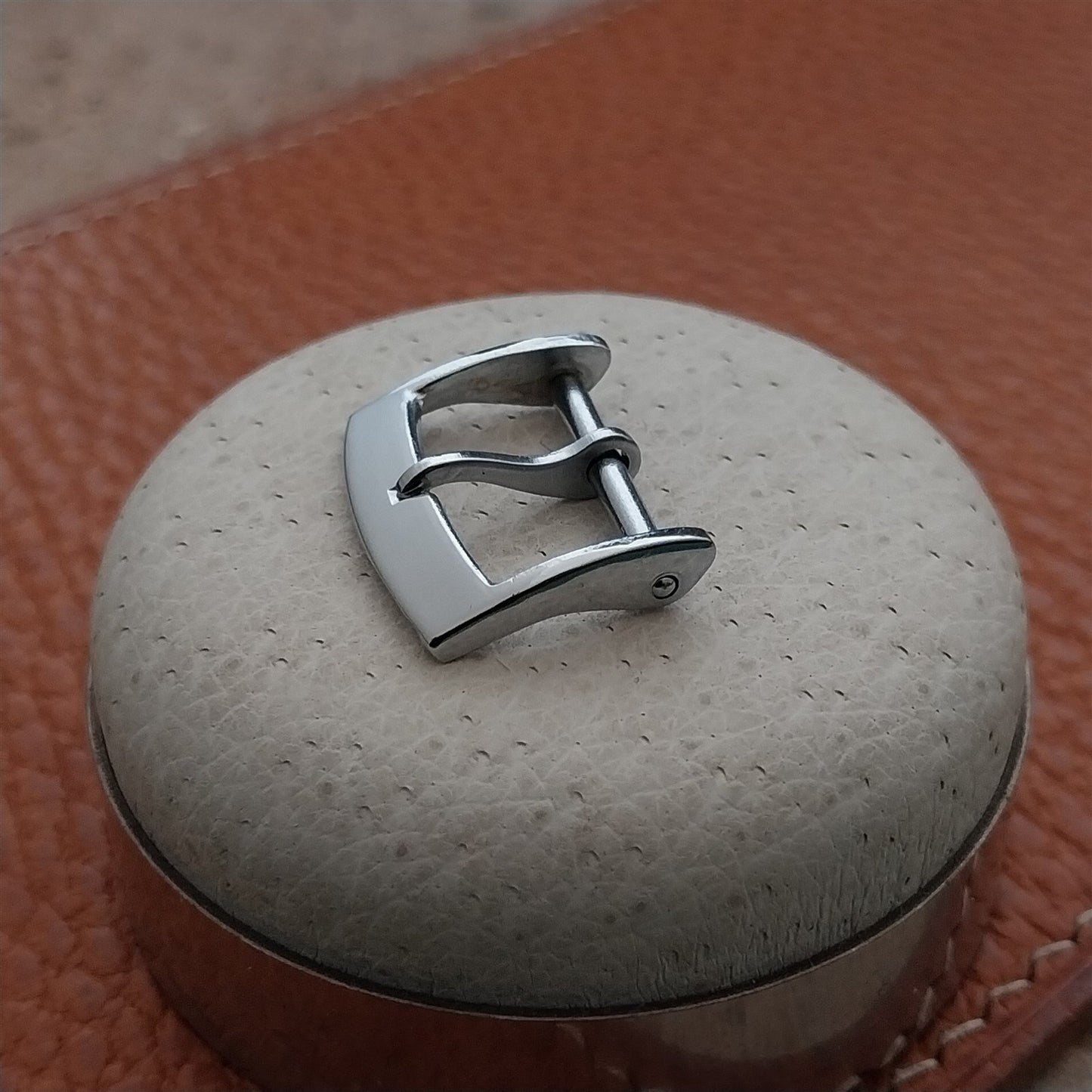 Vintage 16mm Swiss Silver-Tone Classic 1960s Unused Watch Strap Buckle
