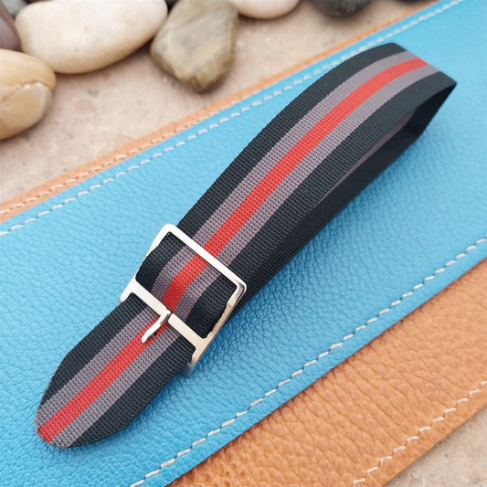 Vintage 20mm Striped Perlon Unused NOS 1960s Classic Single Pass Watch Strap