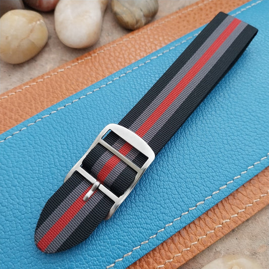 Vintage 20mm Striped Perlon Unused Unused 1960s Classic Single Pass Watch Strap
