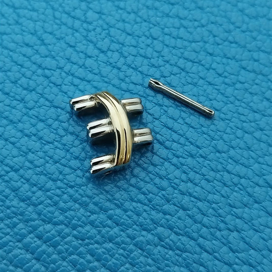 Vintage Citizen Stainless & Gold Plate Watch Band LINK adds 5mm Length to Band