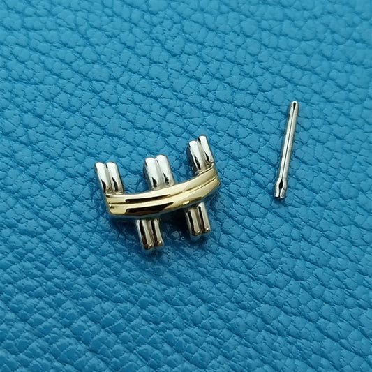 Vintage Citizen Stainless & Gold Plate Watch Band LINK adds 5mm Length to Band