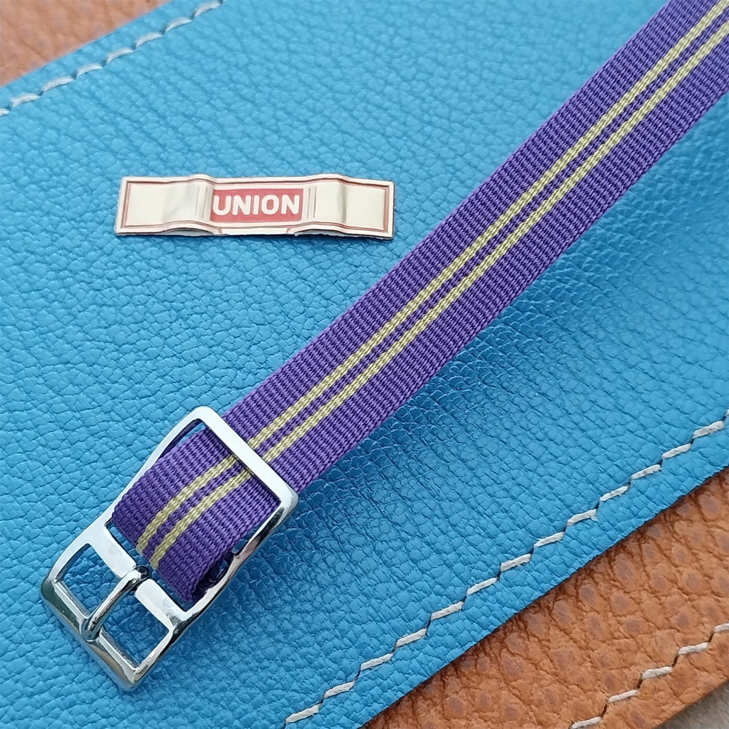 Vintage 10mm Purple & Green Perlon Ladies Single Pass 1960s Classic Watch Band