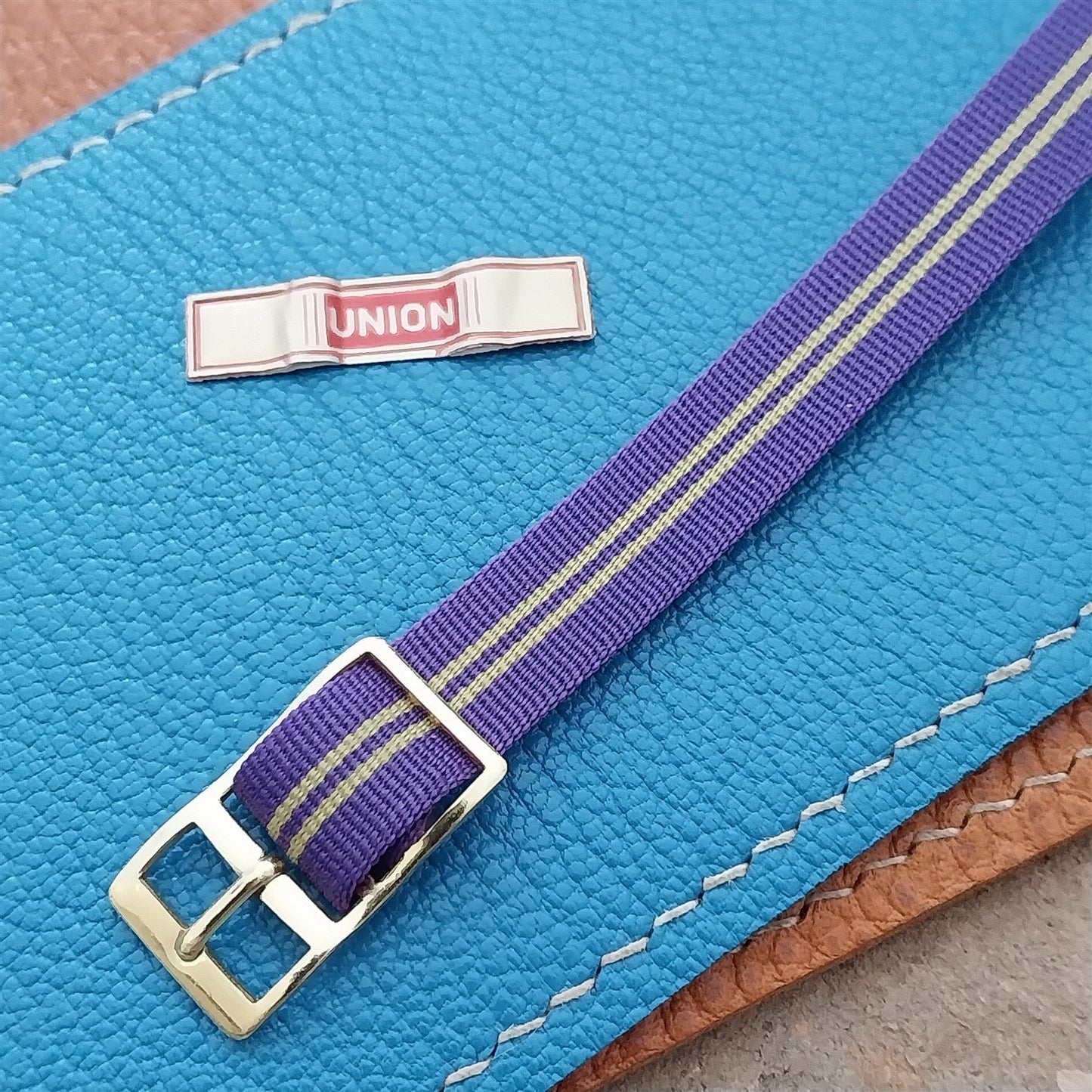 Vintage 10mm Purple & Green Perlon Ladies Single Pass 1960s Classic Watch Band