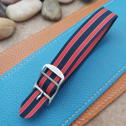 Vintage 18mm Striped Perlon Unused Classic Single Pass 1960s Unused Watch Strap