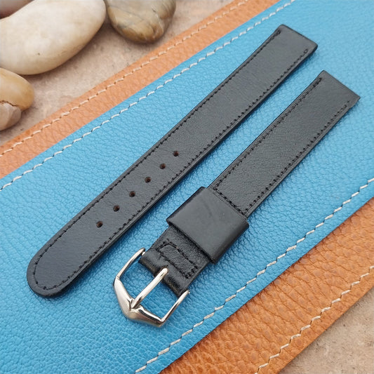Vintage 15mm JB Champion Classic Long Black Scandia Calf Unused 50s Watch Strap