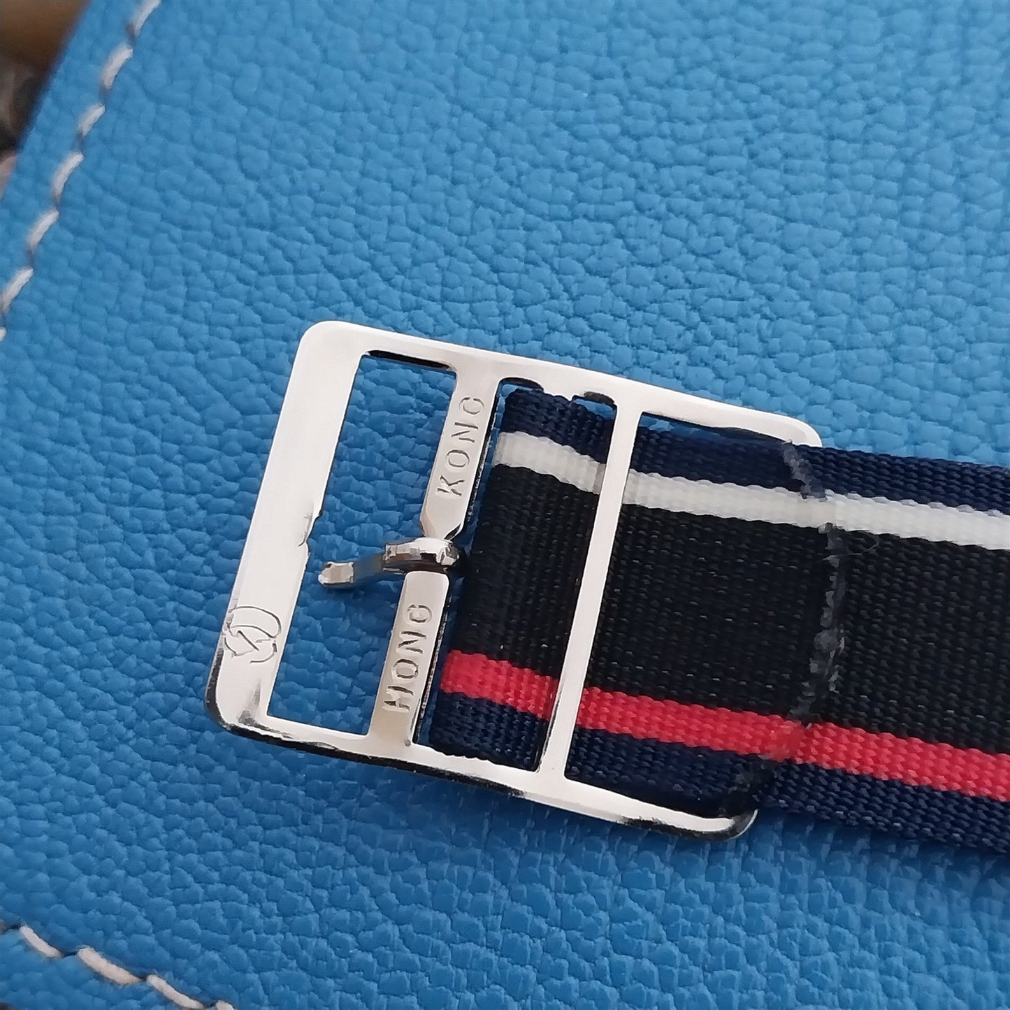 Vintage 18mm Striped Nylon Unused Classic Single Pass 1960s Unused Watch Strap