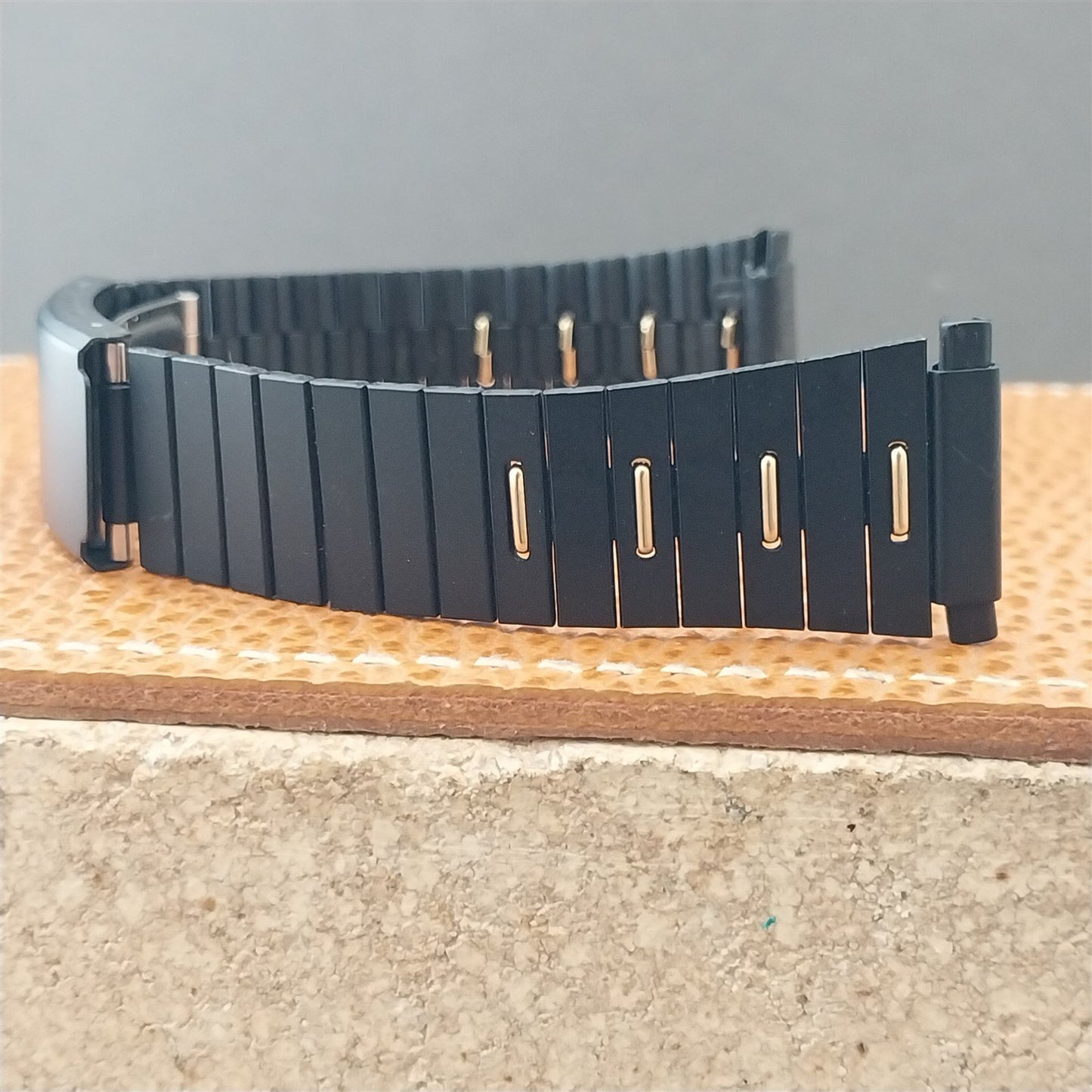 Vintage 18mm 19mm 20mm Kreisler Black & Gold Unused Classic NOS 1970s Watch Band