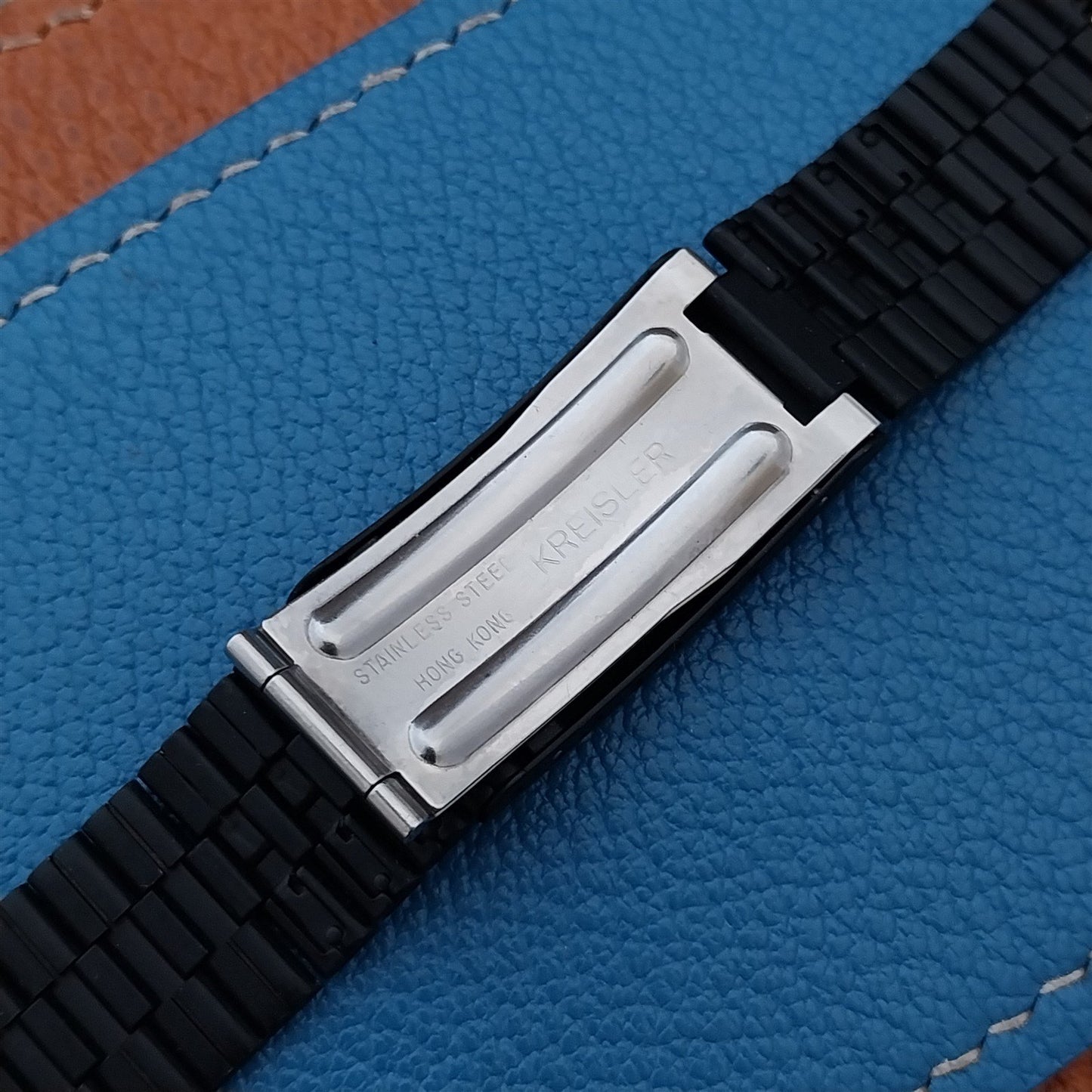 Vintage 18mm 19mm 20mm Kreisler Black & Gold Unused Classic NOS 1970s Watch Band