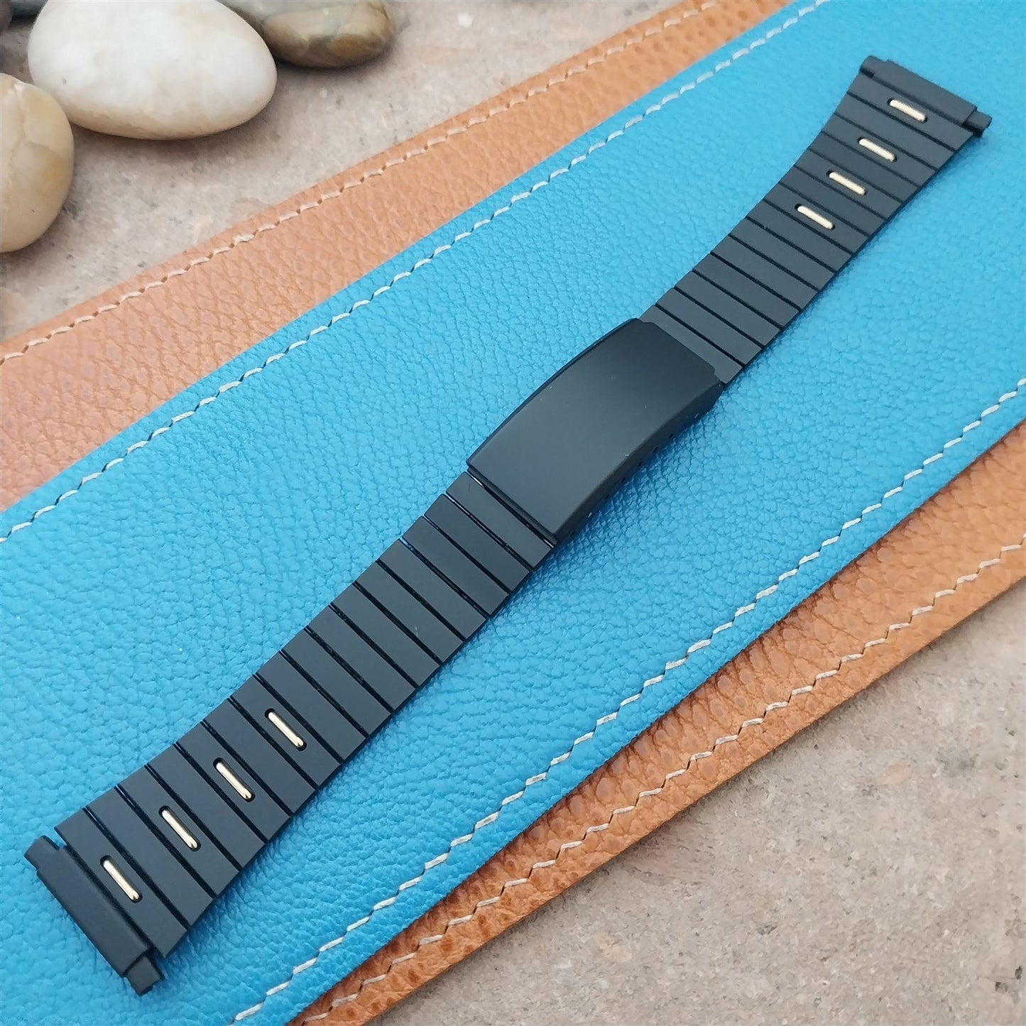 Vintage 18mm 19mm 20mm Kreisler Black & Gold Unused Classic NOS 1970s Watch Band