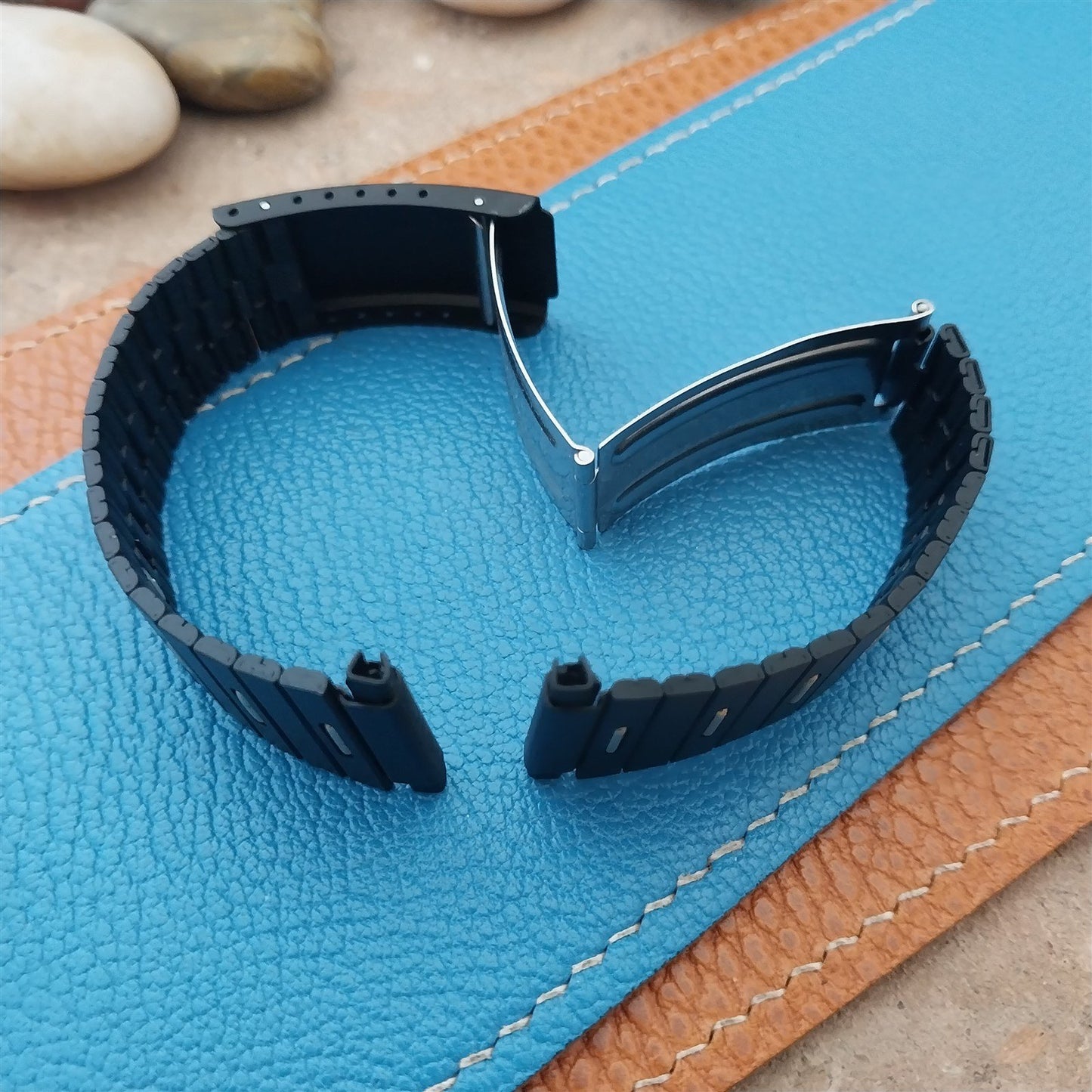 Vintage 18mm 19mm 20mm Kreisler Black & Gold Unused Classic NOS 1970s Watch Band