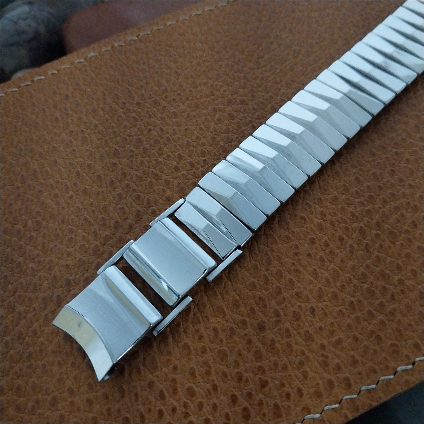 Classic 1950s Flex-Let Executive 10k White Gold Filled Vintage Watch Band