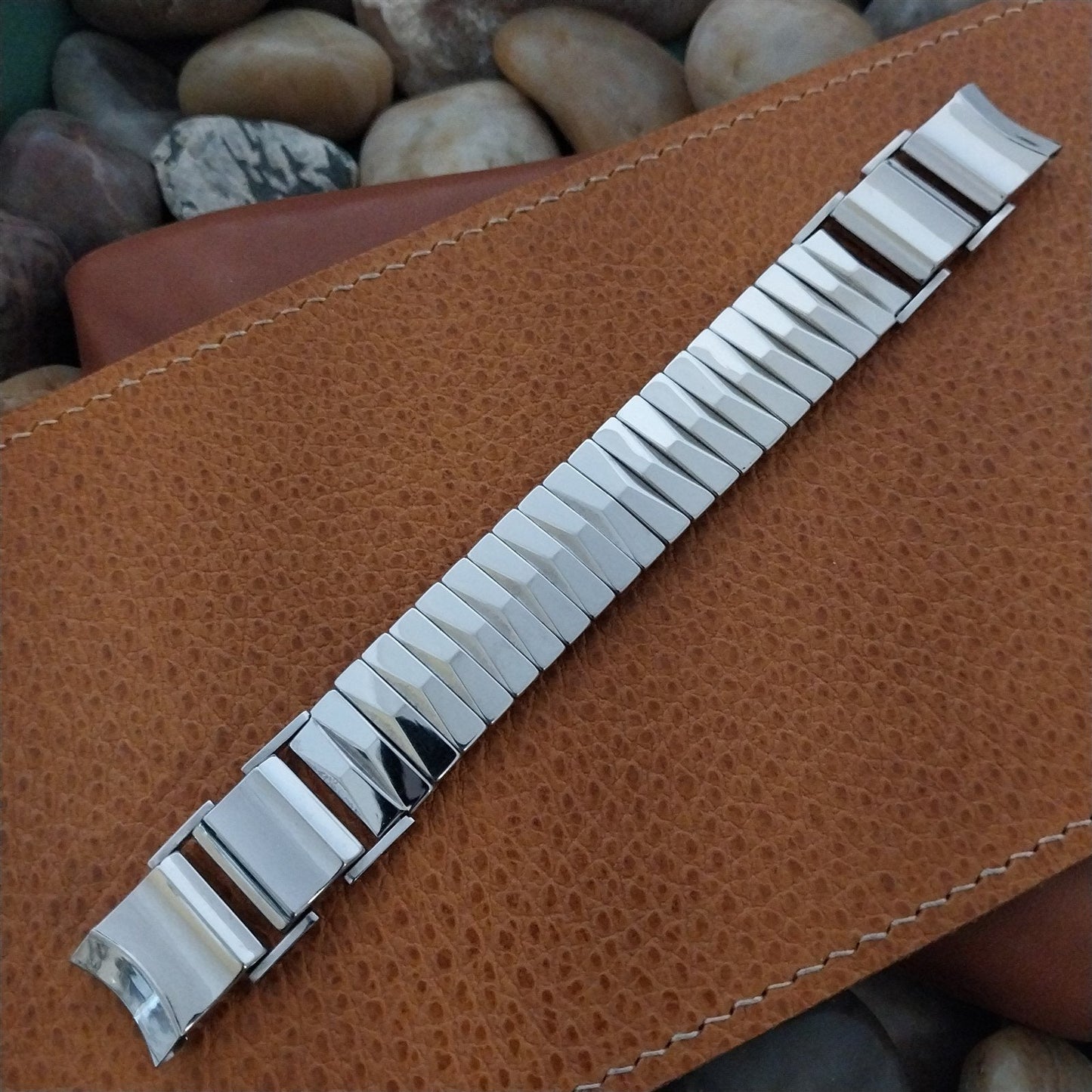 Classic 1950s Flex-Let Executive 10k White Gold Filled Vintage Watch Band