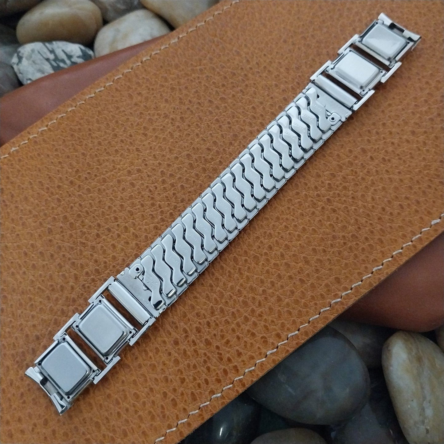 Classic 1950s Flex-Let Executive 10k White Gold Filled Vintage Watch Band