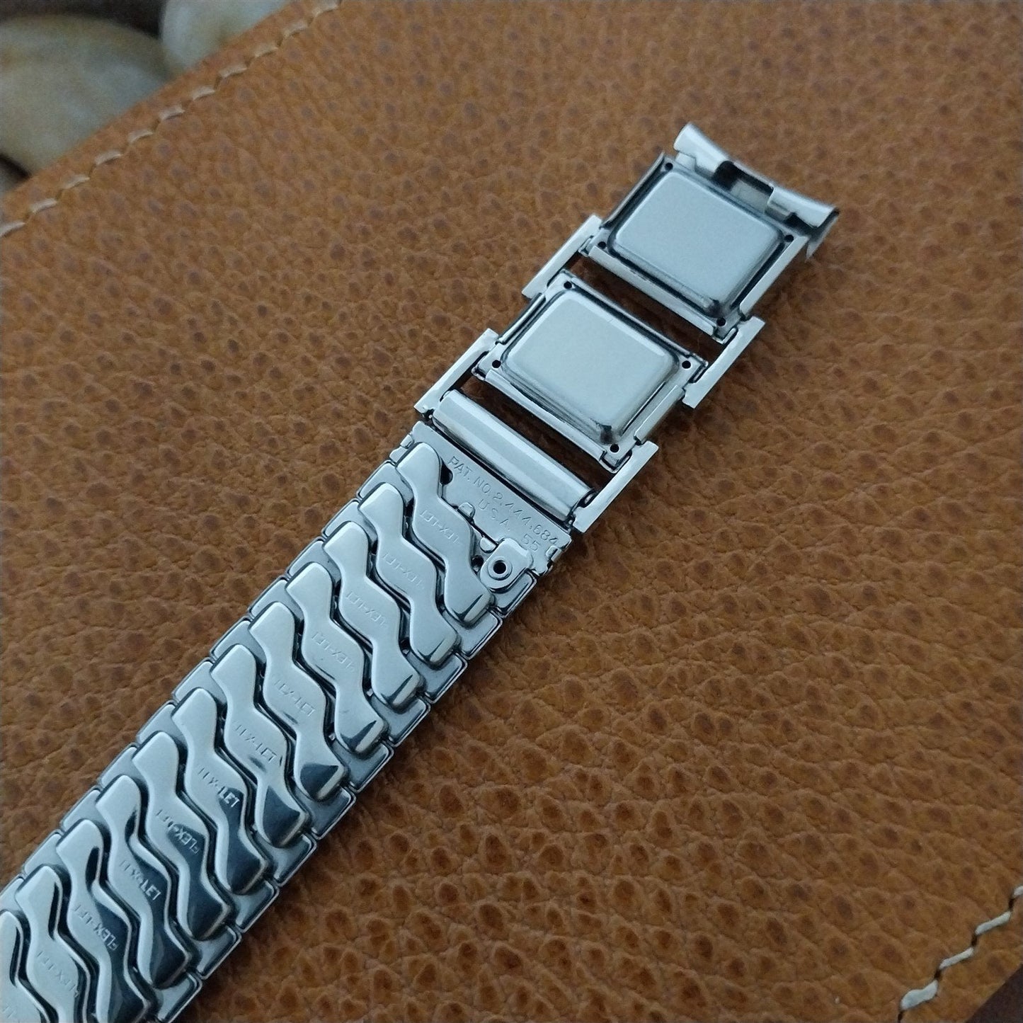 Classic 1950s Flex-Let Executive 10k White Gold Filled Vintage Watch Band