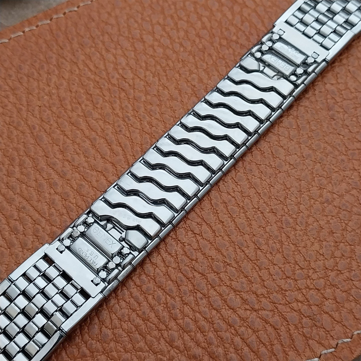 Vintage 19mm 18mm 17mm Stainless Steel Wide Rice Beads Gemex Unused Watch Band