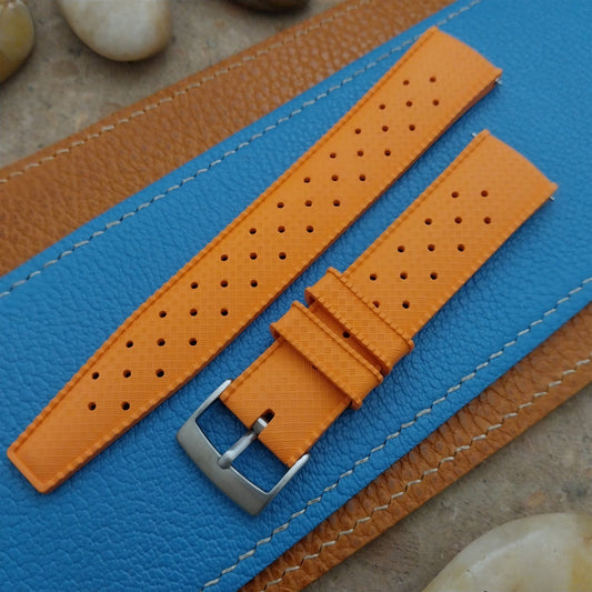 20mm FKM Rubber Orange Classic Divers Watch Strap & Quick Release Spring Bars