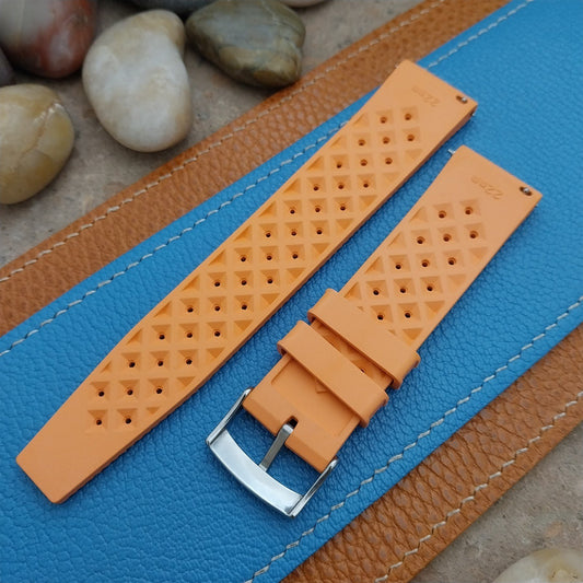 22mm FKM Tropical Orange Tapered Divers Watch Strap