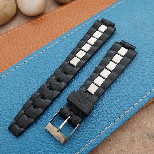 Vintage 11mm Black Tropical SkinDiver Unused Ladies NOS 1960s-1970s Watch Strap