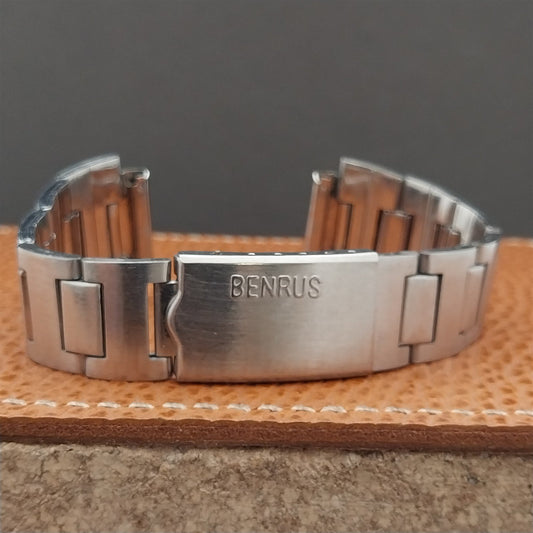 Vintage 19mm Benrus Stainless Steel Prospect Flared Classic 1970s Watch Band