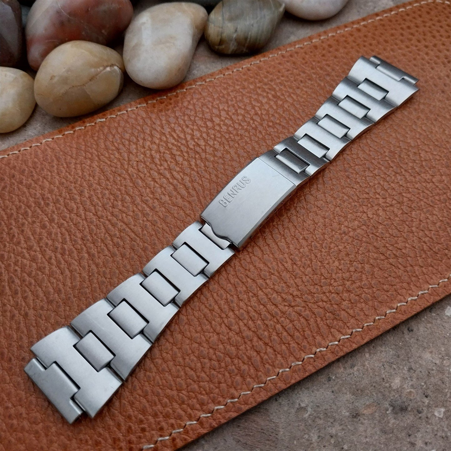Vintage 19mm Benrus Stainless Steel Prospect Flared Classic 1970s Watch Band
