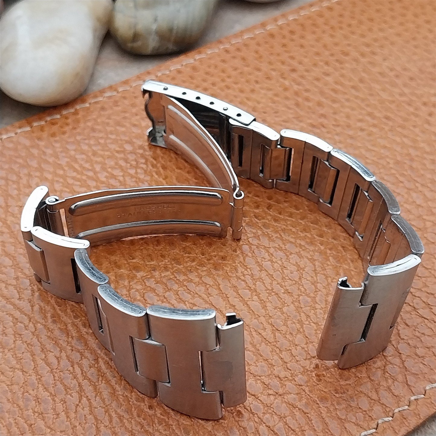 Vintage 19mm Benrus Stainless Steel Prospect Flared Classic 1970s Watch Band