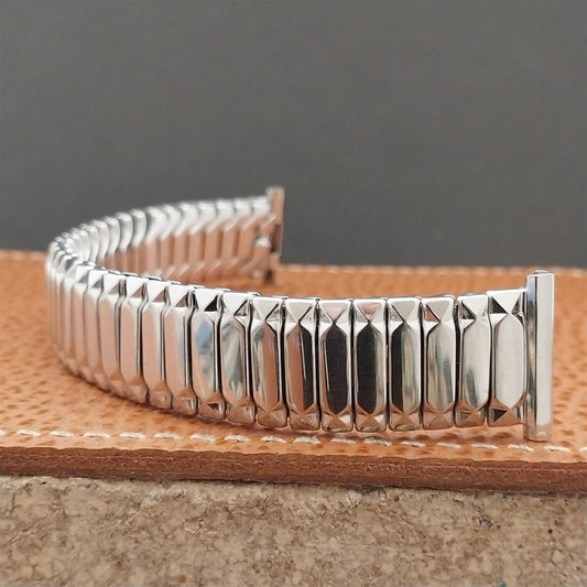 Vintage 19mm 18mm 16mm White Gold-Fill Classic Stretch Speidel 1955 Watch Band