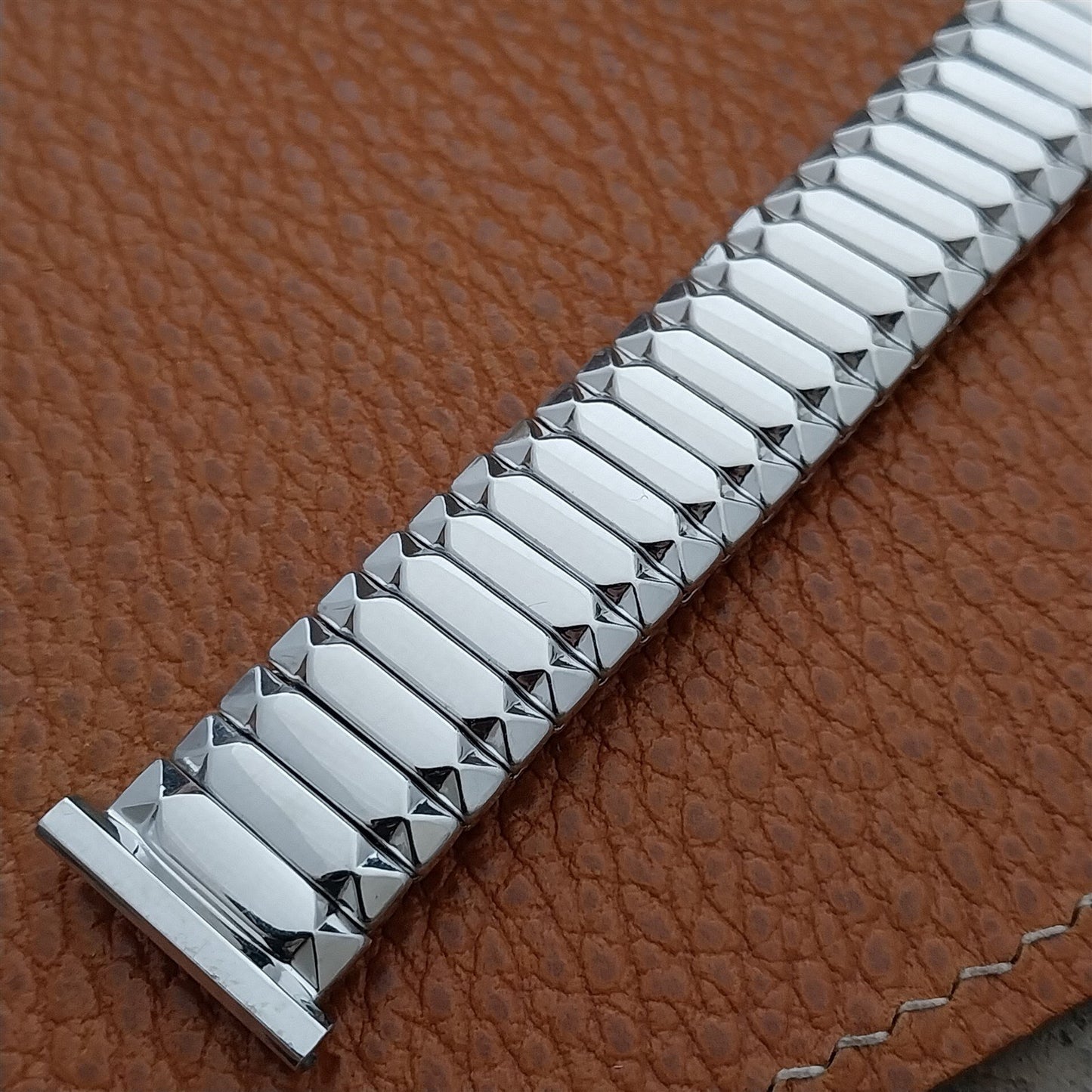 Vintage 19mm 18mm 16mm White Gold-Fill Classic Stretch Speidel 1955 Watch Band