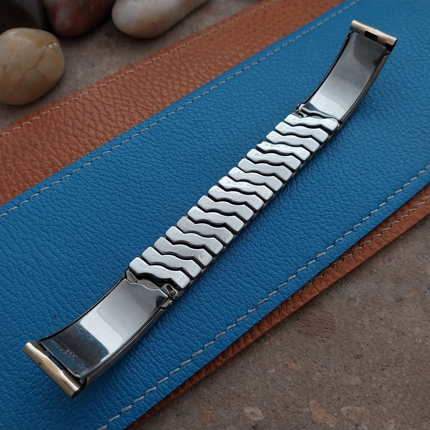 Admiral 5/8" Gold-Filled & Brown Lizard Unused Classic 1950s Vintage Watch Band