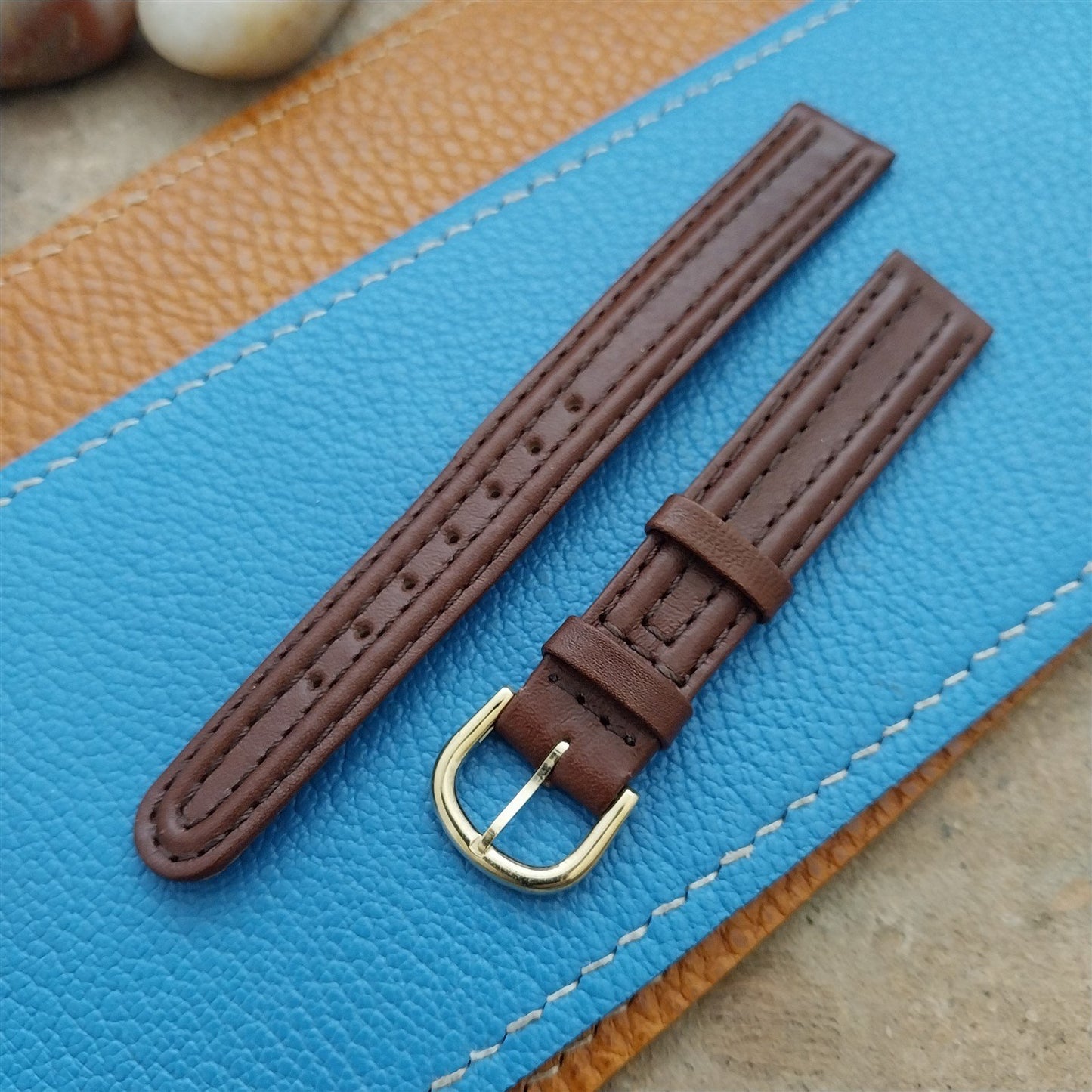 13mm Ladies Swiss Brown Calfskin Leather nos Unused Vintage Watch Strap