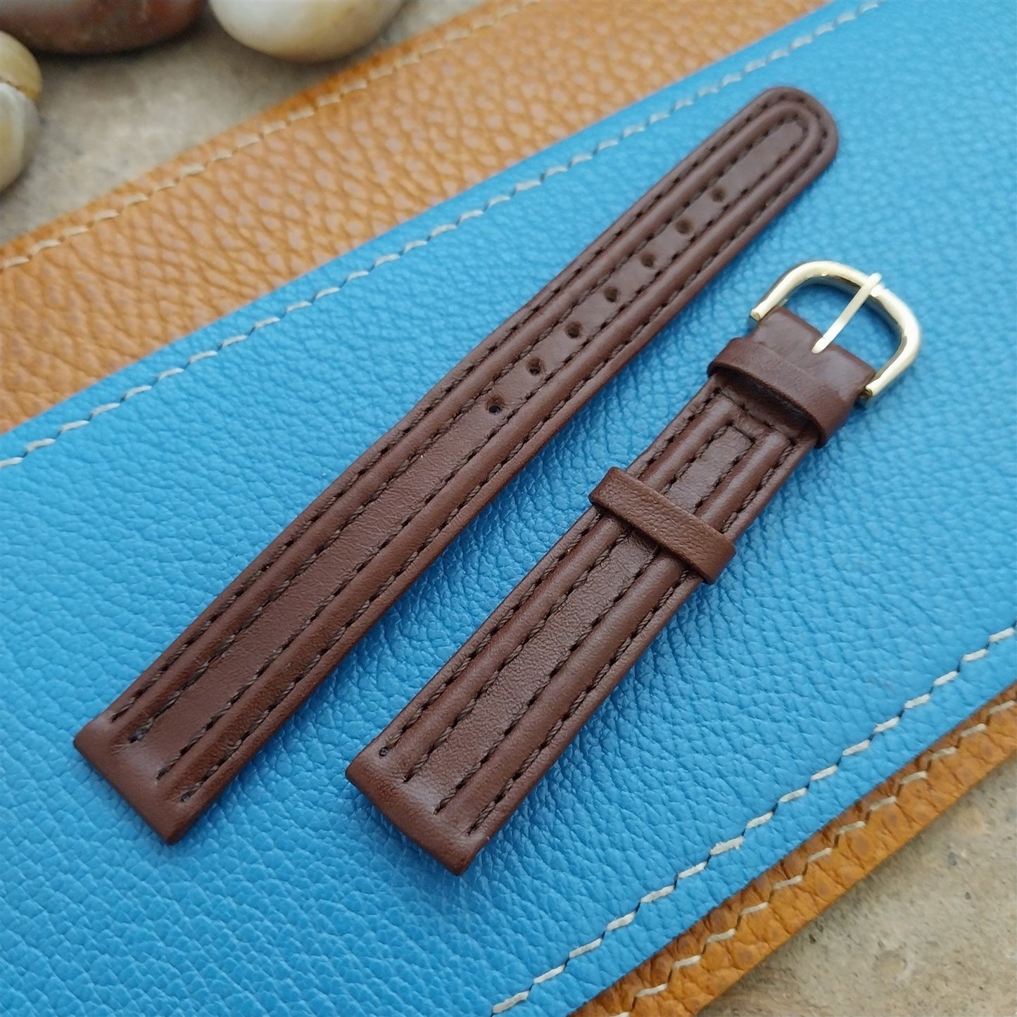 13mm Ladies Swiss Brown Calfskin Leather nos Unused Vintage Watch Strap