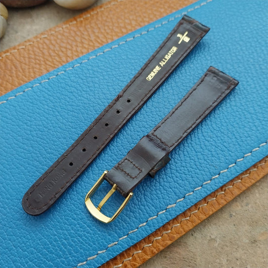 Vintage 1/2" 13mm Brown Alligator Ladies nos Unused Classic Watch Strap