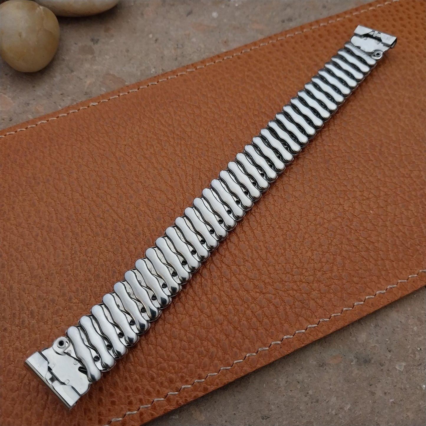 1950s Vintage Bellavance 5/8" Stainless Steel Long Classic Stretch Watch Band