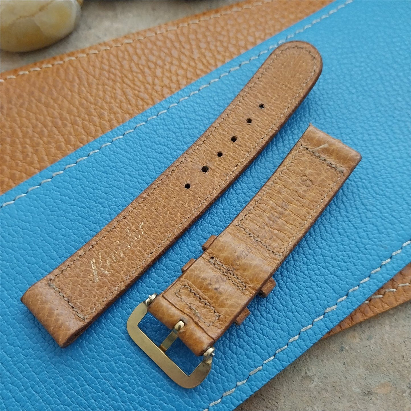 Vintage 5/8" Double-Keeper Pigskin Kreisler Short 50s Classic Unused Watch Strap