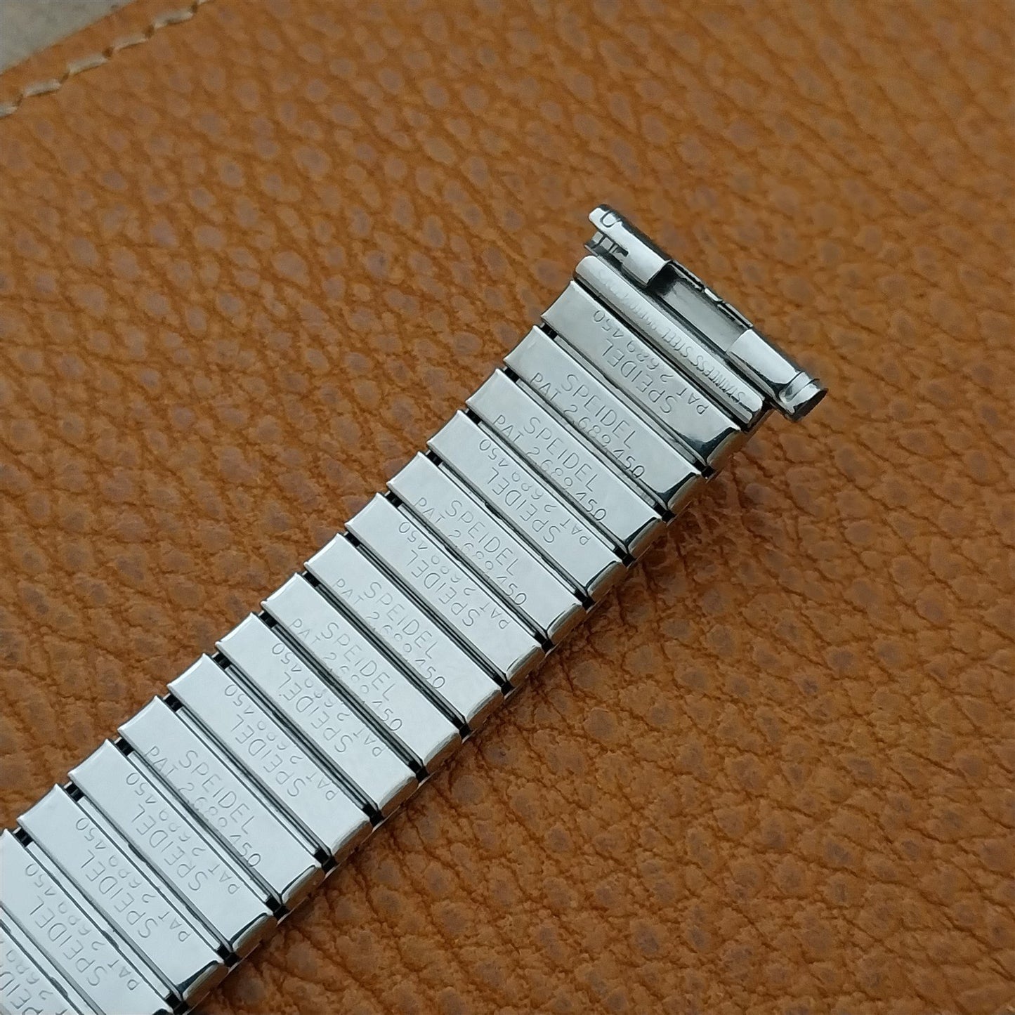 19mm 18mm Stainless Steel Rice Beads Speidel Tempest 1960s Vintage Watch Band