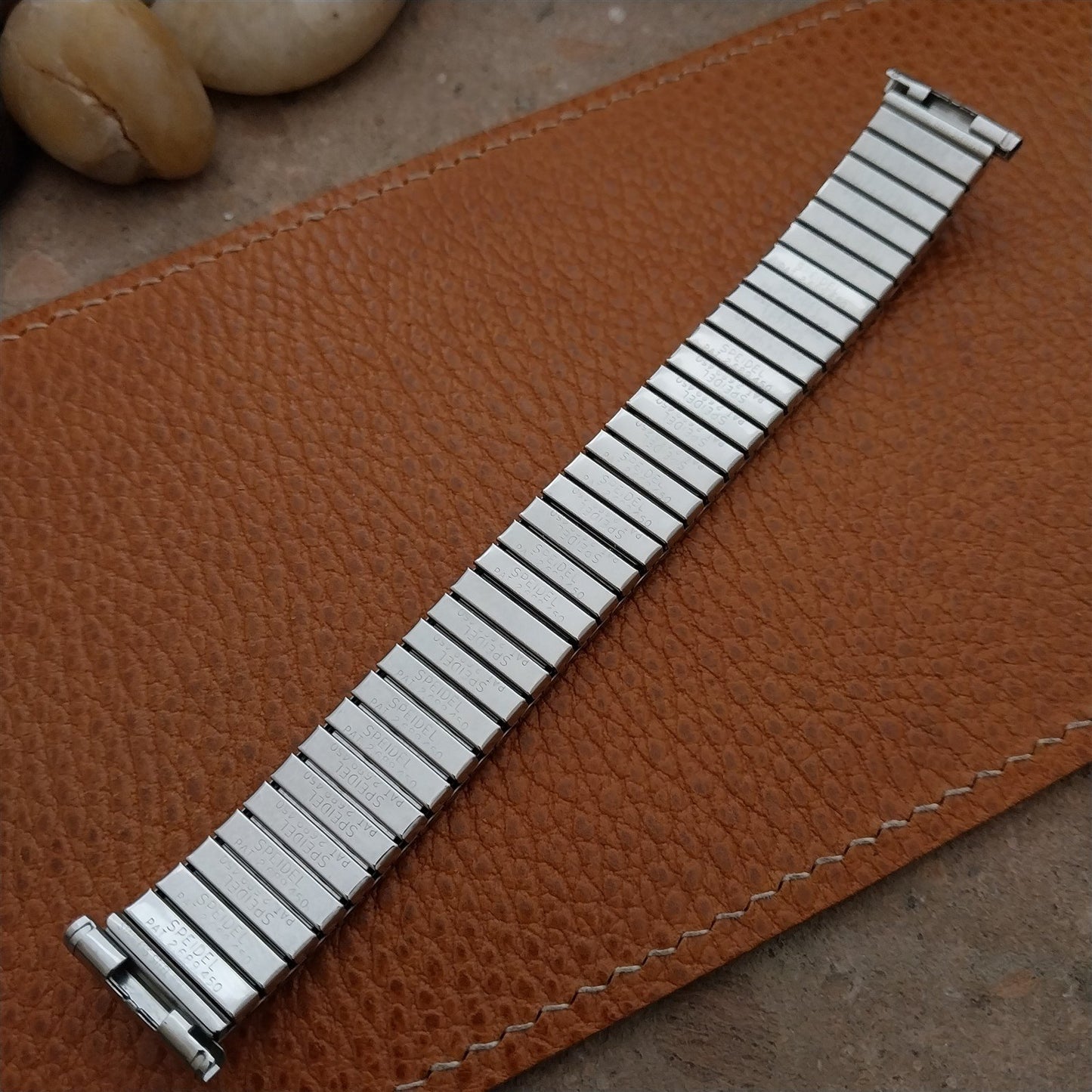 19mm 18mm Stainless Steel Rice Beads Speidel Tempest 1960s Vintage Watch Band