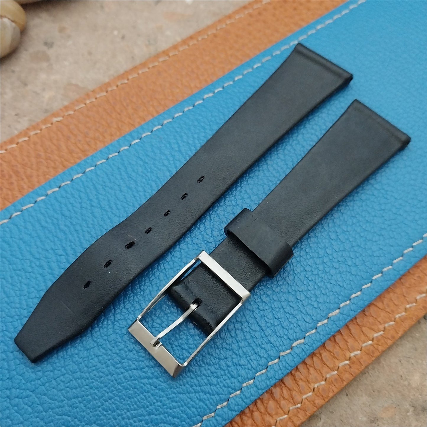 19mm Hi-Fi Rubber Black Rubber Unused Vintage Watch Strap