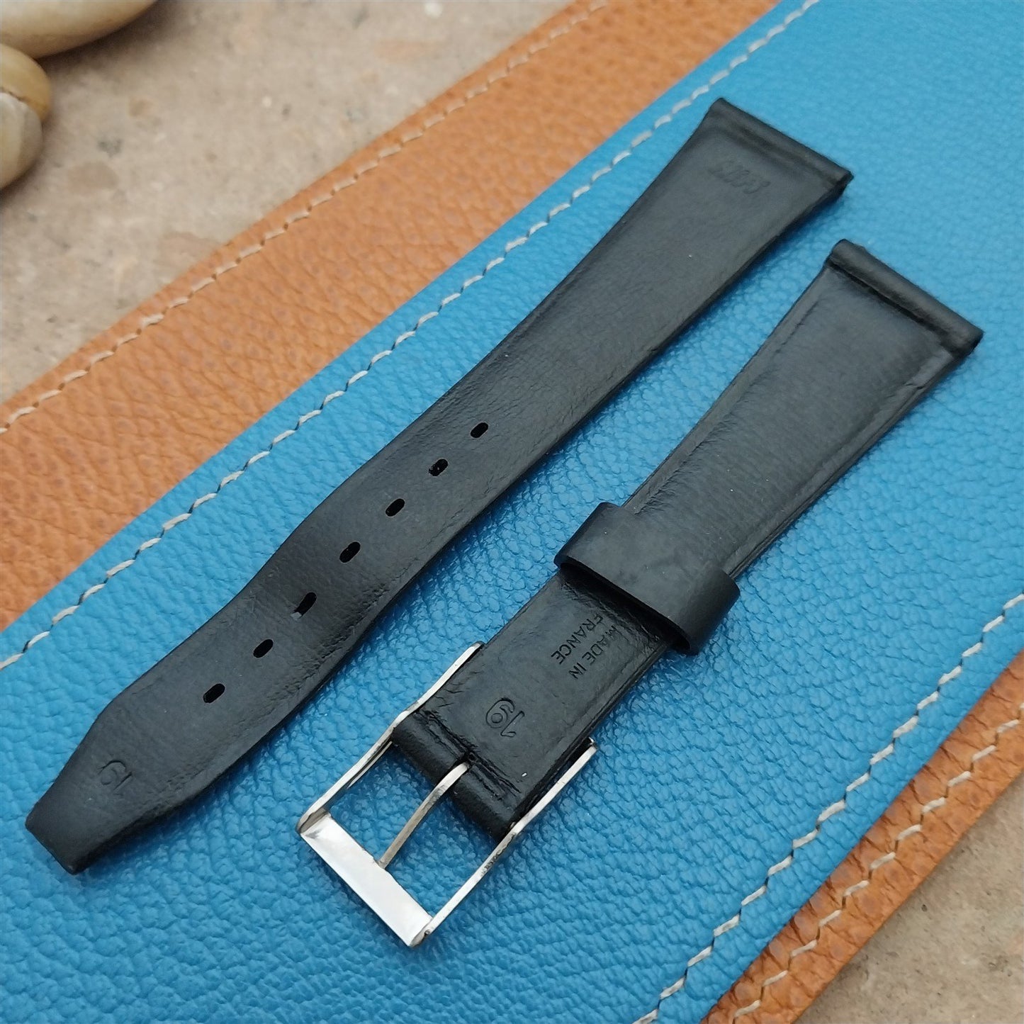 19mm Hi-Fi Rubber Black Rubber Unused Vintage Watch Strap