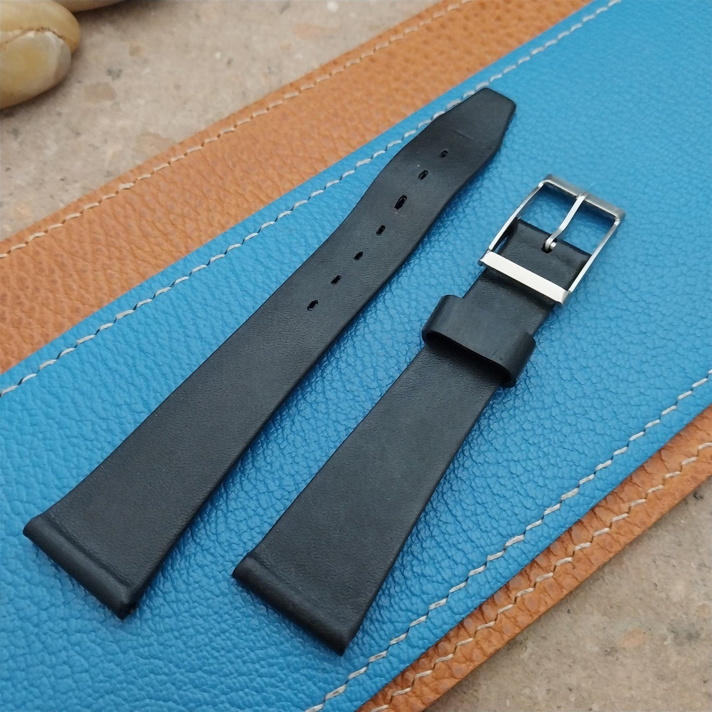 19mm Hi-Fi Rubber Black Rubber Unused Vintage Watch Strap