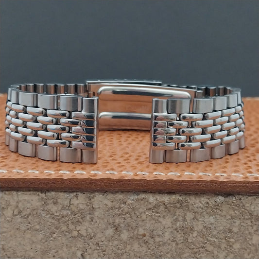 Vintage 17.2mm Stainless Steel Rice Beads Unused Classic 1960s Watch Band
