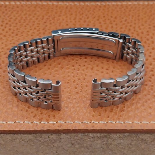 Vintage 17.2mm Stainless Steel Rice Beads Unused Classic 1960s Watch Band