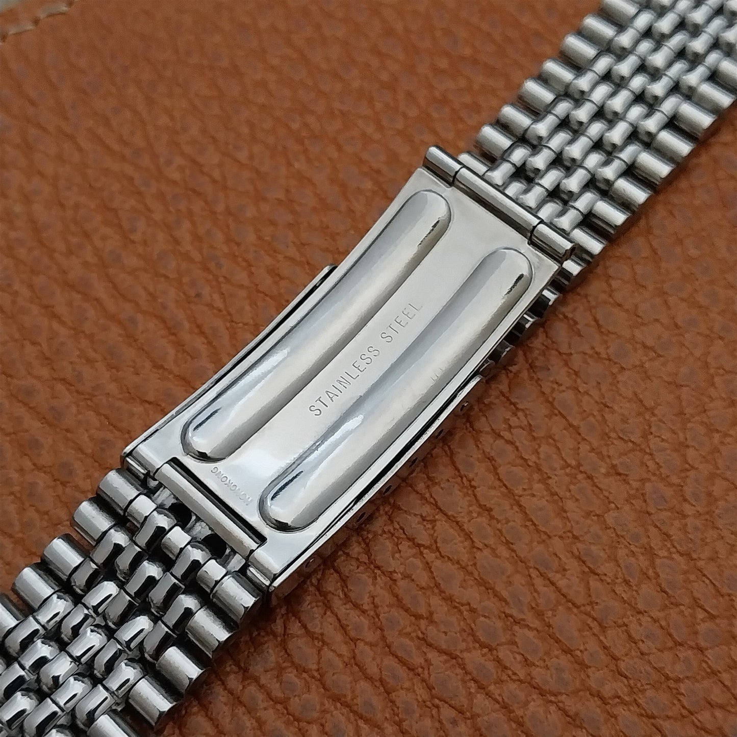 Vintage 17.2mm Stainless Steel Rice Beads Unused Classic 1960s Watch Band